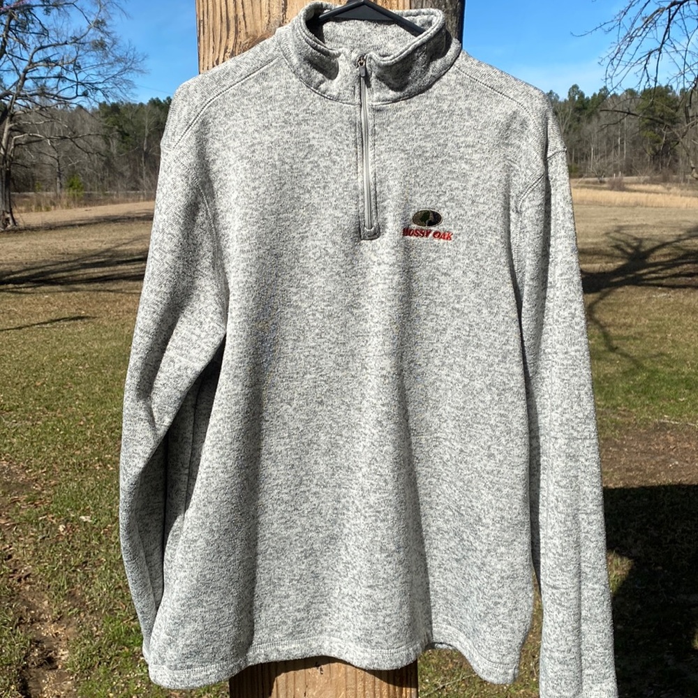 Mossy Oak Mens Quarter Zip Pullover Sweater Sweatshirt size large